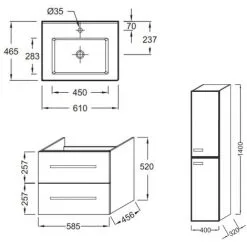 Meuble Simple Vasque JACOB DELAFON Ola Up + Colonne De Salle De Bain, 2 Portes, 58,5 X 46,5 X 52, Blanc -JACOB DELAFON Soldes 2022 64501923 3