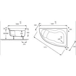 JACOB DELAFON Baignoire En Angle Microméga Duo Acrylique, 150 X 100 - Version Droite -JACOB DELAFON Soldes 2022 6768129 3