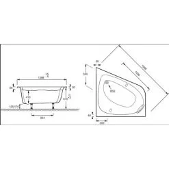 JACOB DELAFON Baignoire En Angle 140 X 140 Odéon Up Acrylique -JACOB DELAFON Soldes 2022 6768131 3