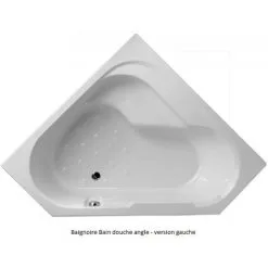 JACOB DELAFON Baignoire En Angle Bain-Douche Acrylique, 145 X 145 - Version Gauche
