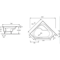 JACOB DELAFON Baignoire En Angle Bain-Douche Acrylique, 145 X 145 - Version Gauche -JACOB DELAFON Soldes 2022 6768134 3