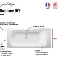 JACOB DELAFON Baignoire Droite Ove Acrylique, 170 X 70 8 JACOB DELAFON Baignoire Droite Ove Acrylique, 170 X 70 -JACOB DELAFON Soldes 2022 6949363 4