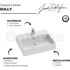 Vasque à Poser JACOB DELAFON Sully, Blanc -JACOB DELAFON Soldes 2022 71627334 4