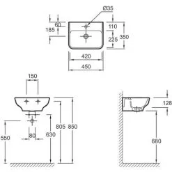 Lavabo PMR JACOB DELAFON Struktura Non Meulé, Blanc -JACOB DELAFON Soldes 2022 72225423 4