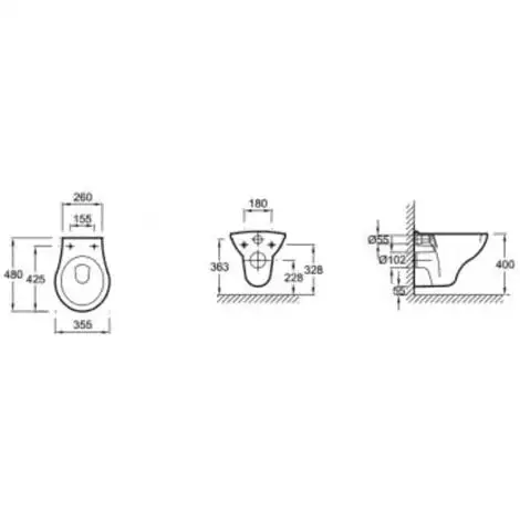 Jacob Delafon WC Suspendu Compact Patio 3 Jacob Delafon WC Suspendu Compact Patio – Image 3
