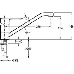 JACOB DELAFON Mitigeur Cuisine July Bec Bas Chrome -JACOB DELAFON Soldes 2022 98210 3