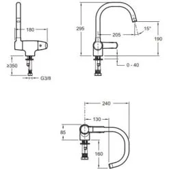 Mitigeur évier JACOB DELAFON Natéo, Orientable & Rabattable -JACOB DELAFON Soldes 2022 98258 5