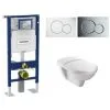 JACOB DELAFON Grohe Pack WC Suspendu Sans Bride Bau Ceramic + Abattant + Plaque + Bâti Grohe, Plaque Blanche -JACOB DELAFON Soldes 2022 9844403 1
