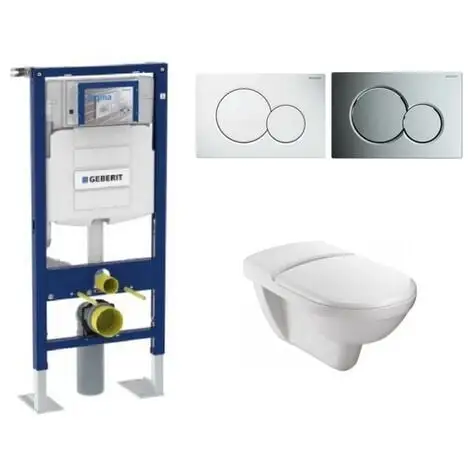 JACOB DELAFON Grohe Pack WC Suspendu Sans Bride Bau Ceramic + Abattant + Plaque + Bâti Grohe, Plaque Blanche 1 JACOB DELAFON Grohe Pack WC Suspendu Sans Bride Bau Ceramic + Abattant + Plaque + Bâti Grohe, Plaque Blanche
